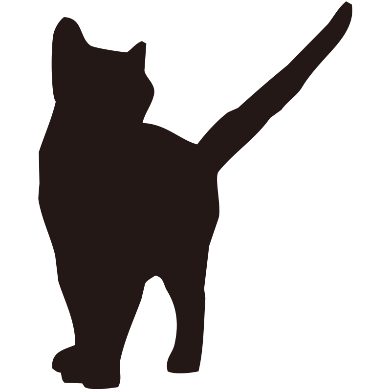 しっぽを高く上げた猫の後ろ姿を
