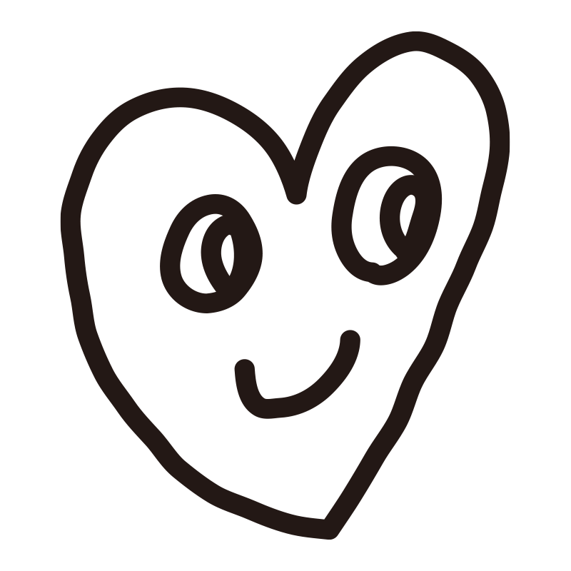 目と口がついた、表情豊かなハー