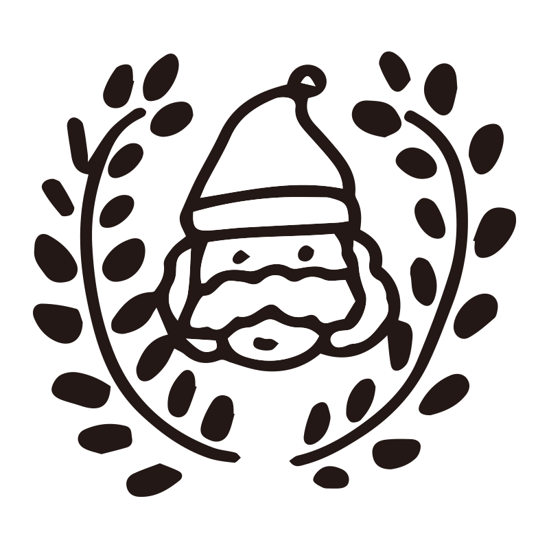 サンタクロースの顔を植物のリー