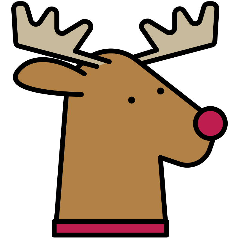 茶色を基調としたトナカイの頭部