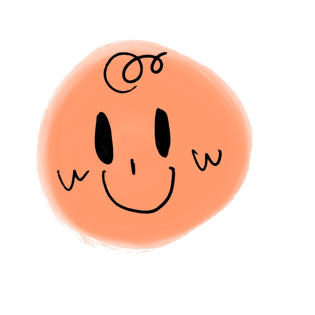 やさしいオレンジ色をベースに、