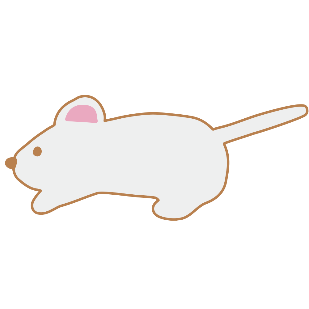 白い体を茶色の線で縁取り、ピン