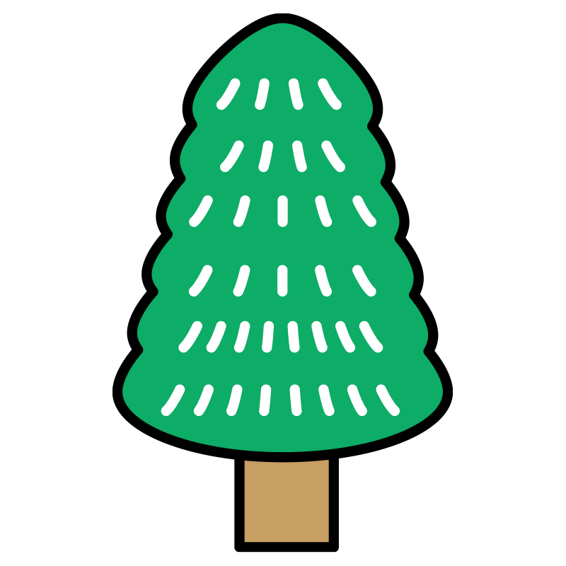 シンプルな色使いと太いアウトラ