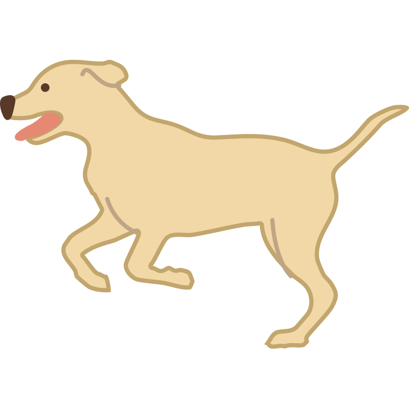 楽しそうに走るレトリバーのイラ