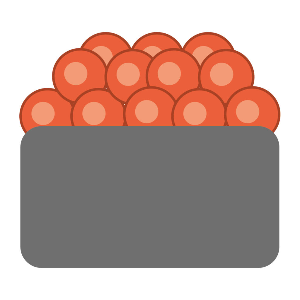 いくら軍艦のアイコン素材です。