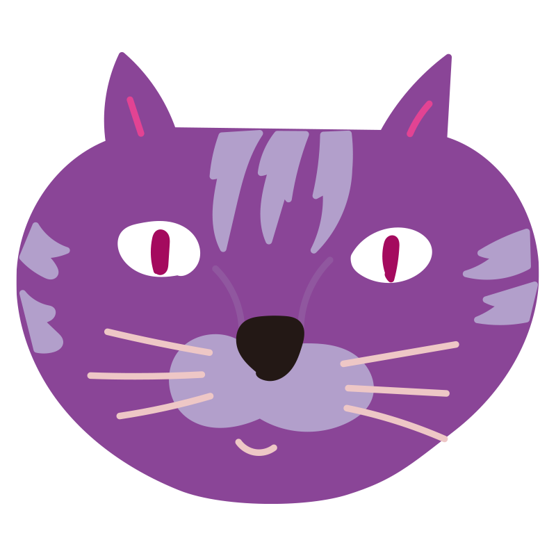 鮮やかな紫色に、ピンクの瞳と縞