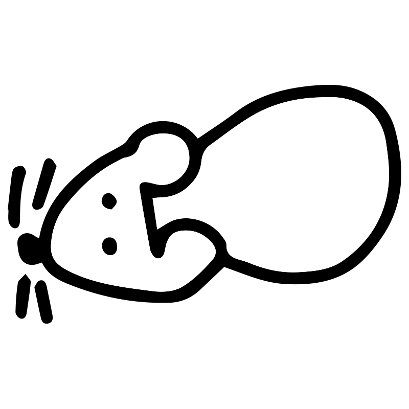 上から見たネズミの姿を、シンプ