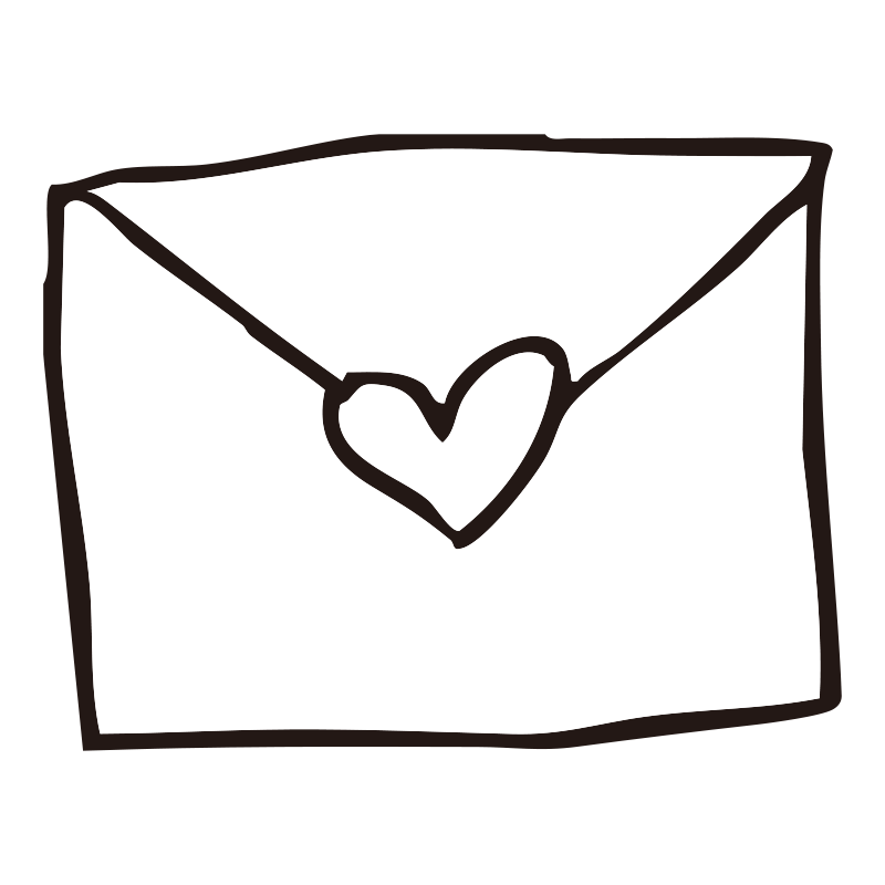 封筒の閉じ口にハートのマークが