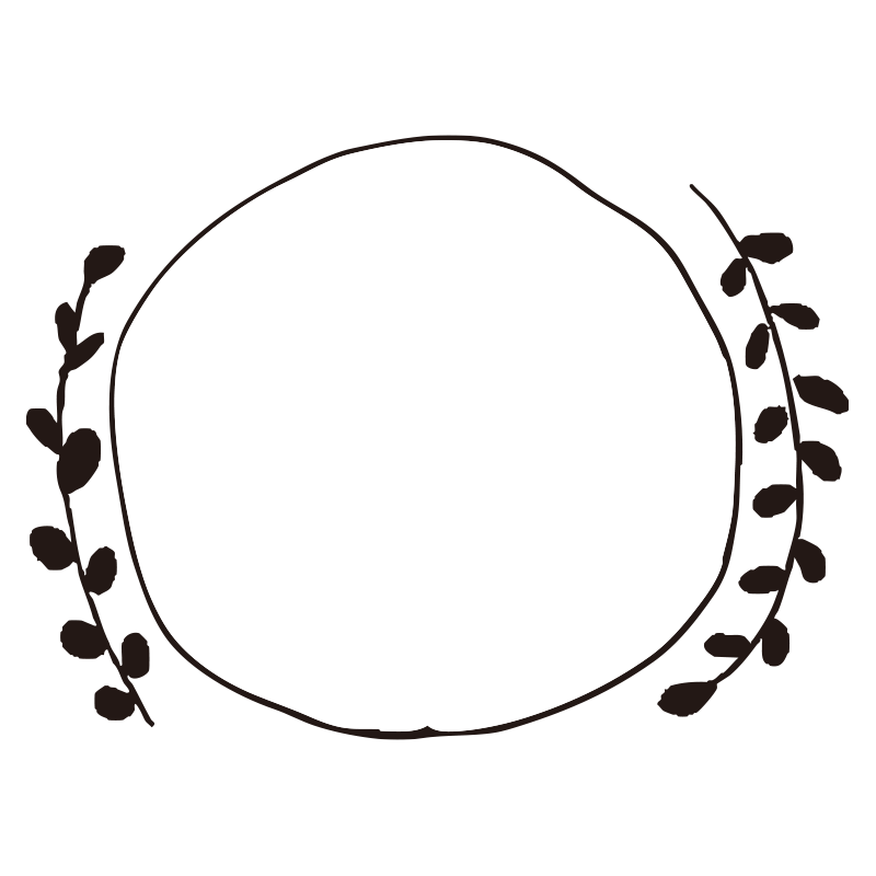 繊細な草花のイラストを両サイド