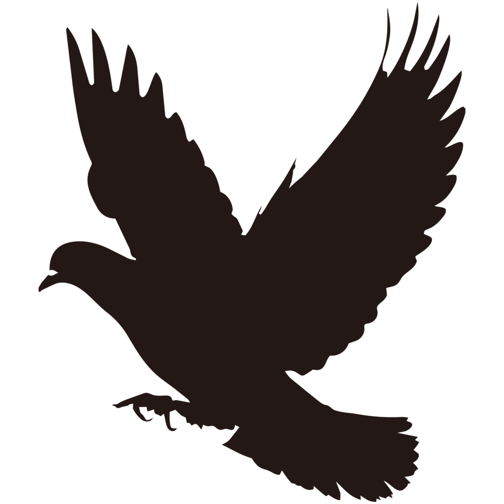 平和の象徴であるハトが優雅に空