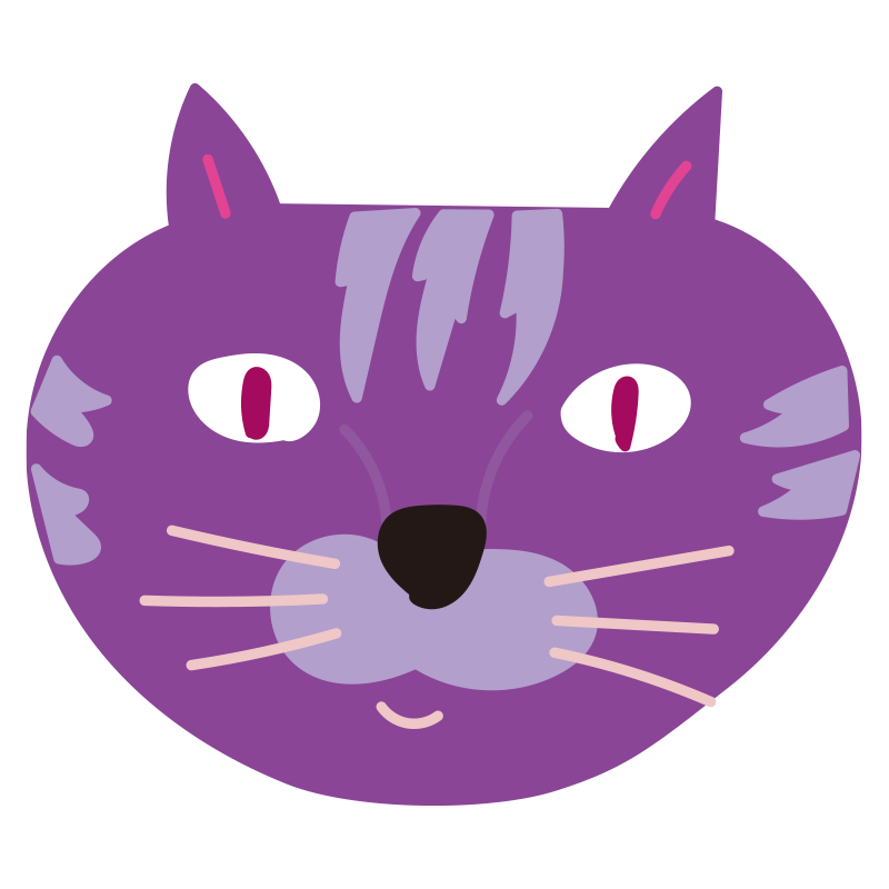 鮮やかな紫色に、ピンクの瞳と縞