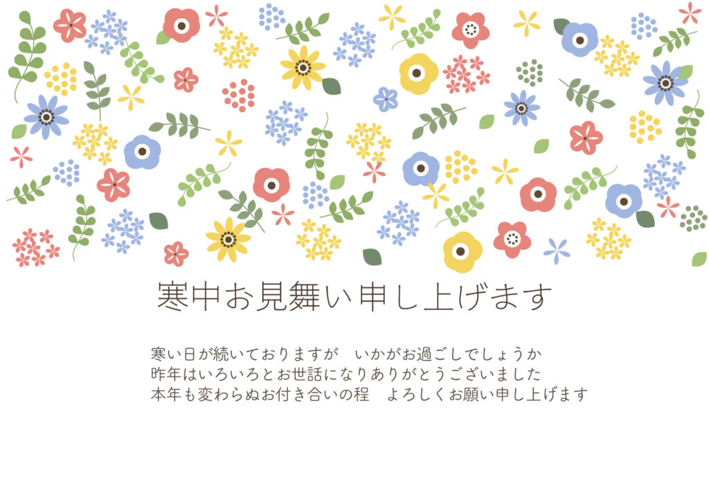 やさしい色合いの花柄を全体にあ