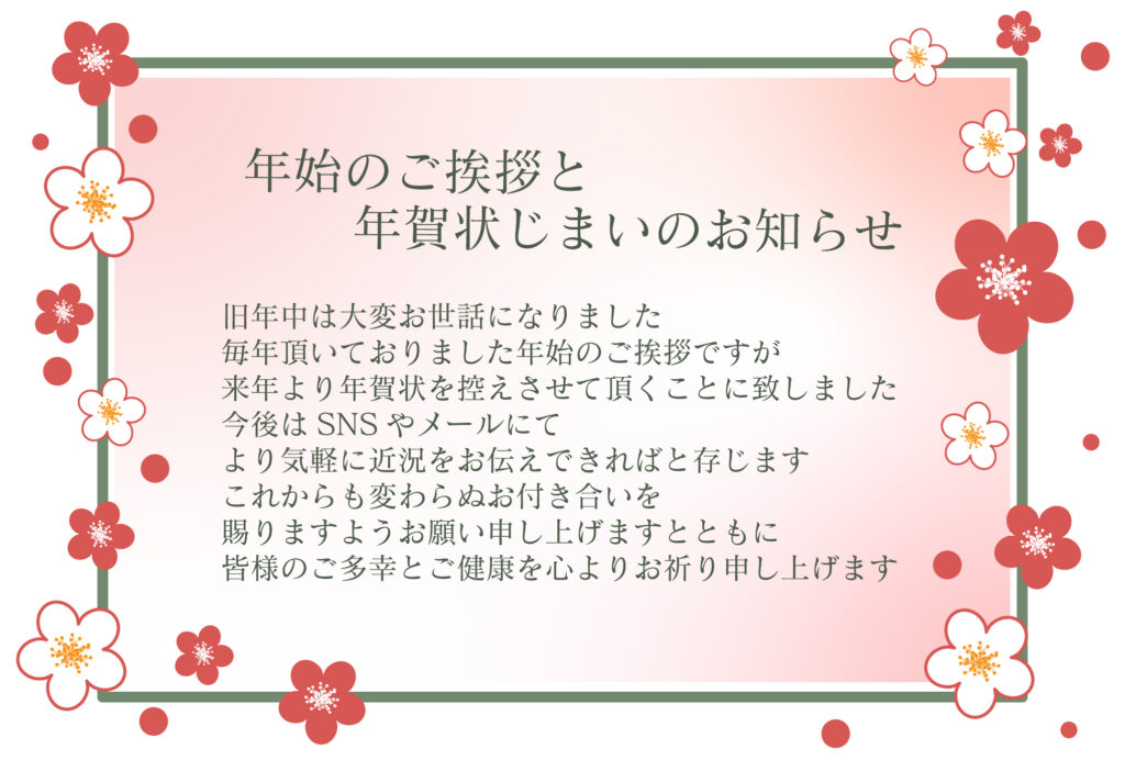 年賀状のやり取りに一区切りをつ