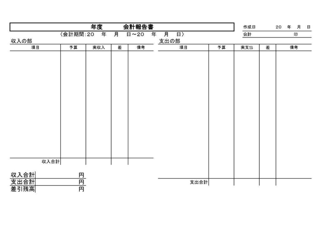 部活の年度締めで使える会計報告