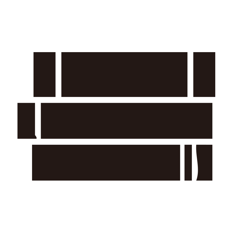 3冊の本が水平に積み重なった様