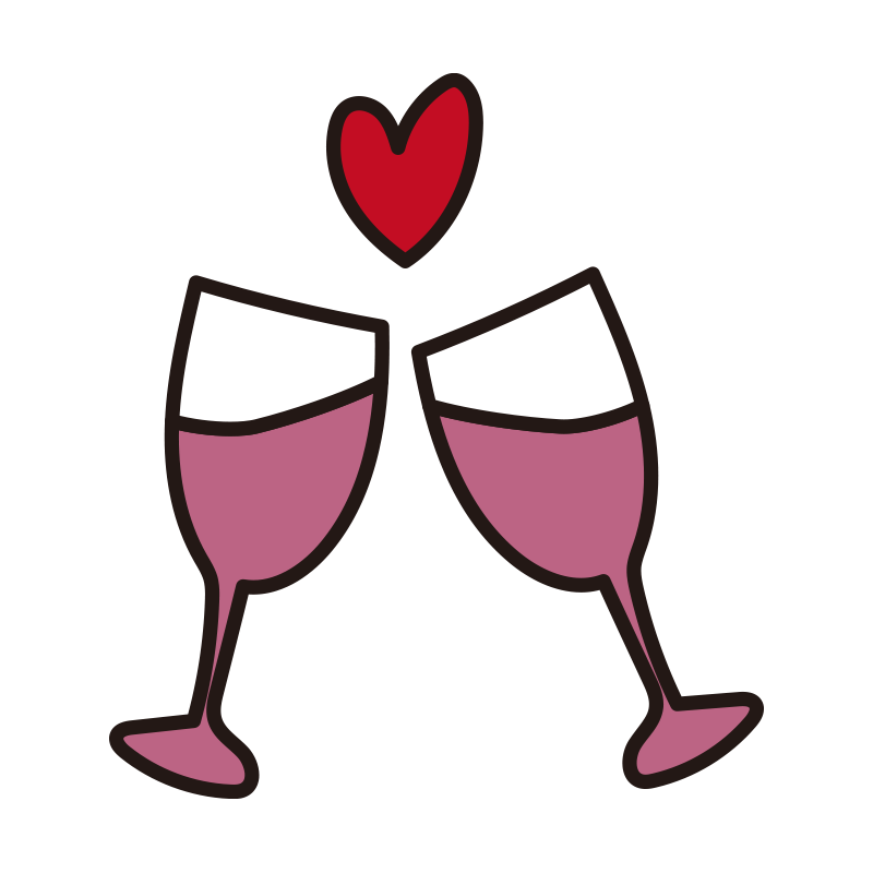 ピンク色のワインやシャンパンが