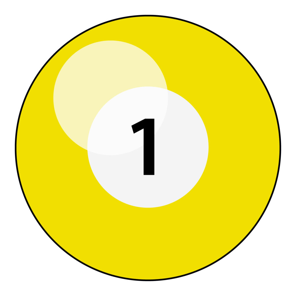 ビリヤードのナンバー「１」おし