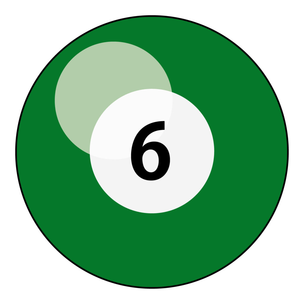 ビリヤードのナンバー「６」おし