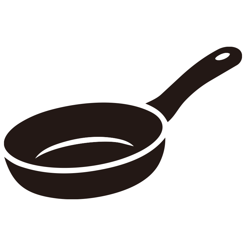 柄のついたシンプルな黒いフライ