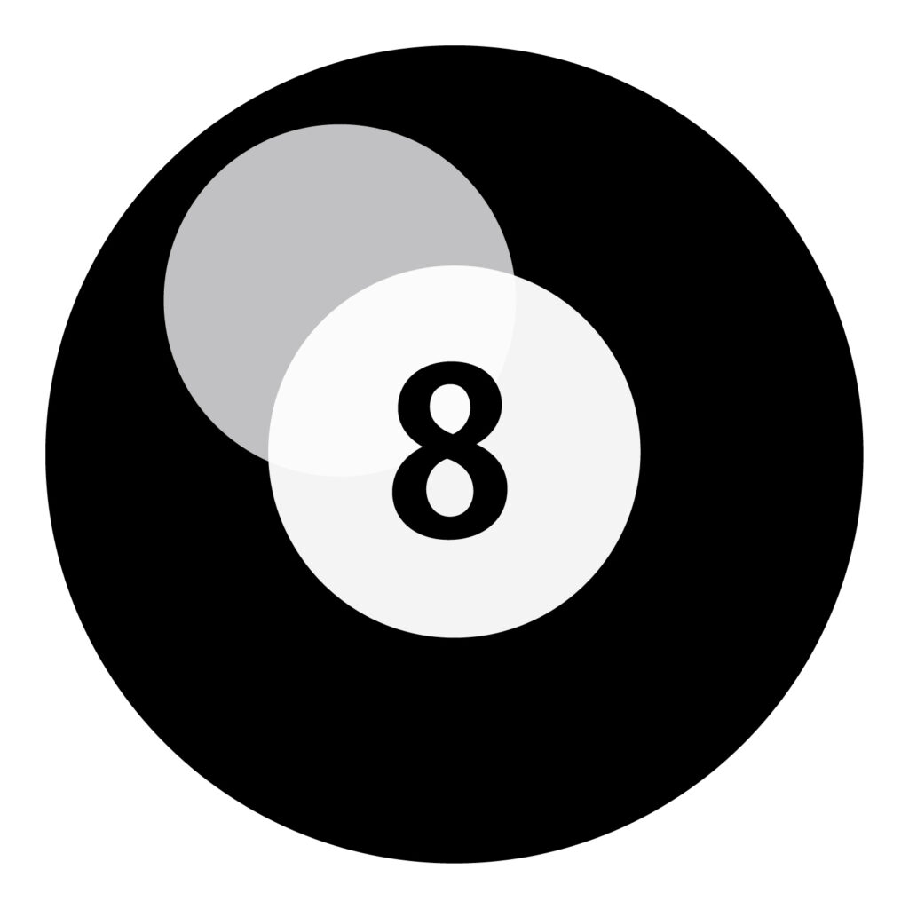 ビリヤードのナンバー「８」おし