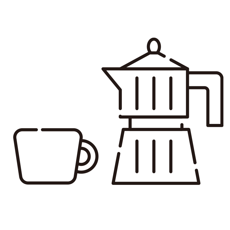 直火式のマキネッタ（エスプレッ