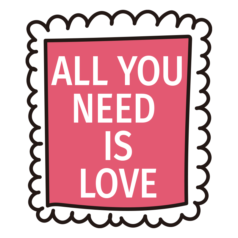 ピンク色の背景に白抜き文字で「