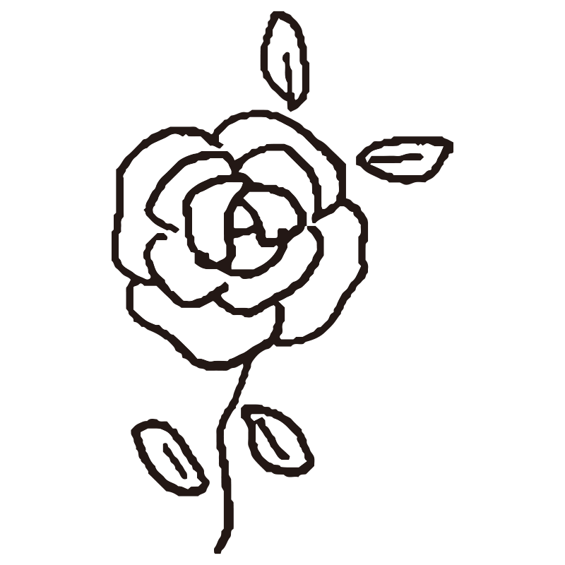 一輪のバラの花を、親しみやすい