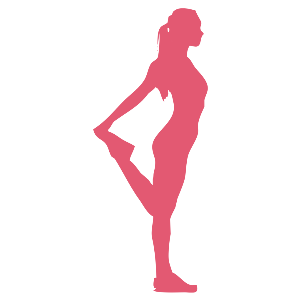 片脚を後ろに曲げてストレッチを