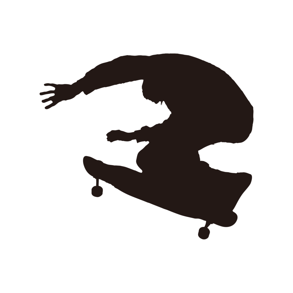 スケートボードでトリック（ジャ