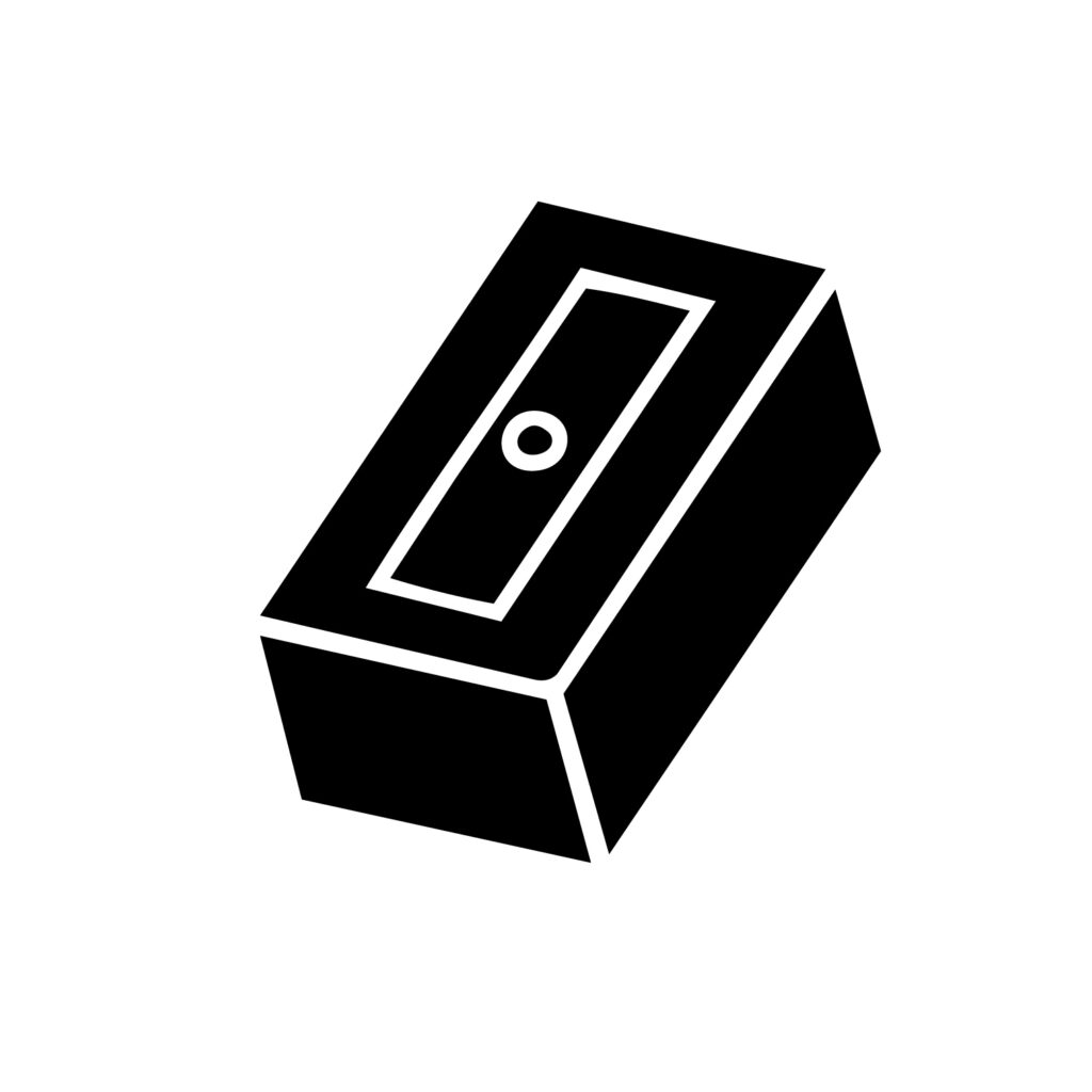 シルエットの文房具「鉛筆削り」