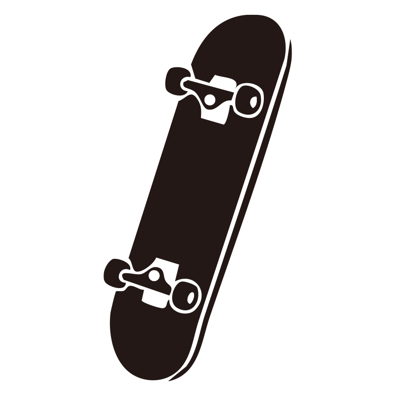 裏面から見たスケートボードのシ