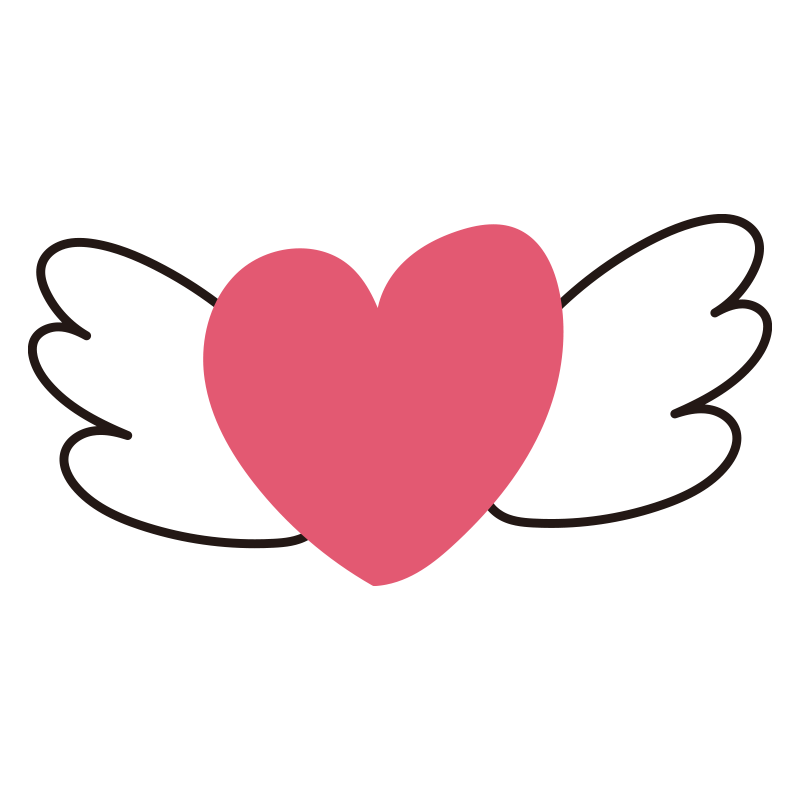 パステルピンクのハートに白い天