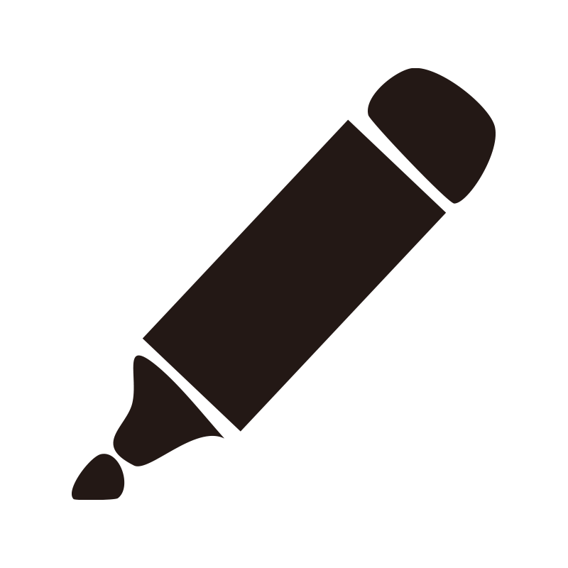 太めのペン先が特徴的な、蛍光マ