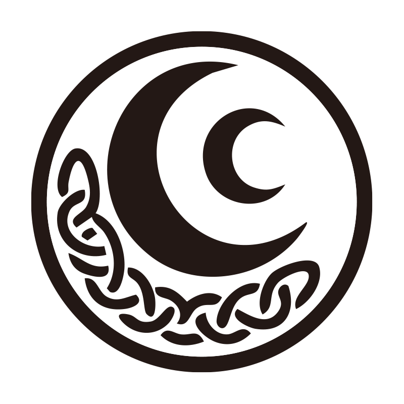 三日月とケルト文様のような鎖の