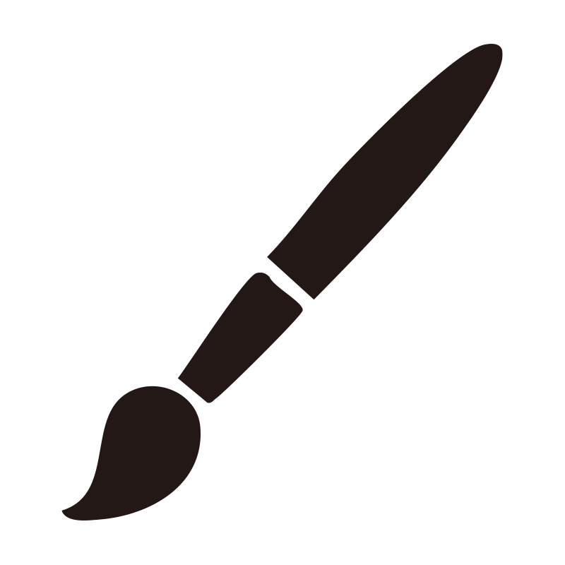 絵の具や書道などで使用する筆、