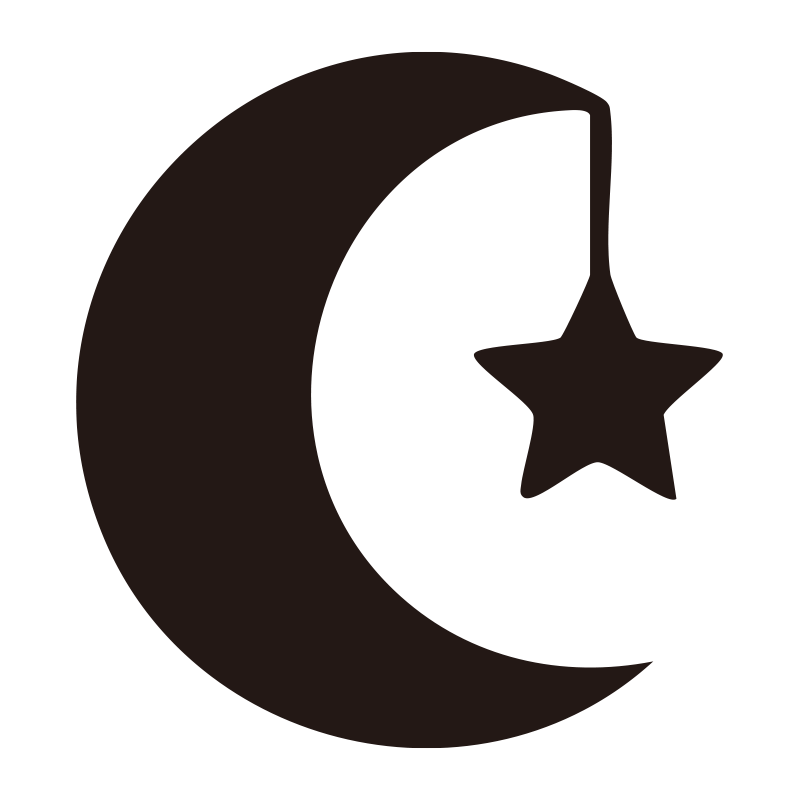 三日月から小さな星がぶら下がっ