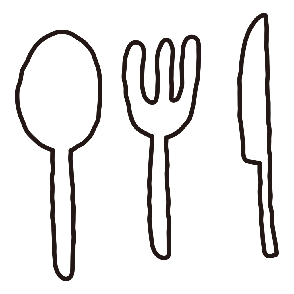 スプーン、フォーク、ナイフの3