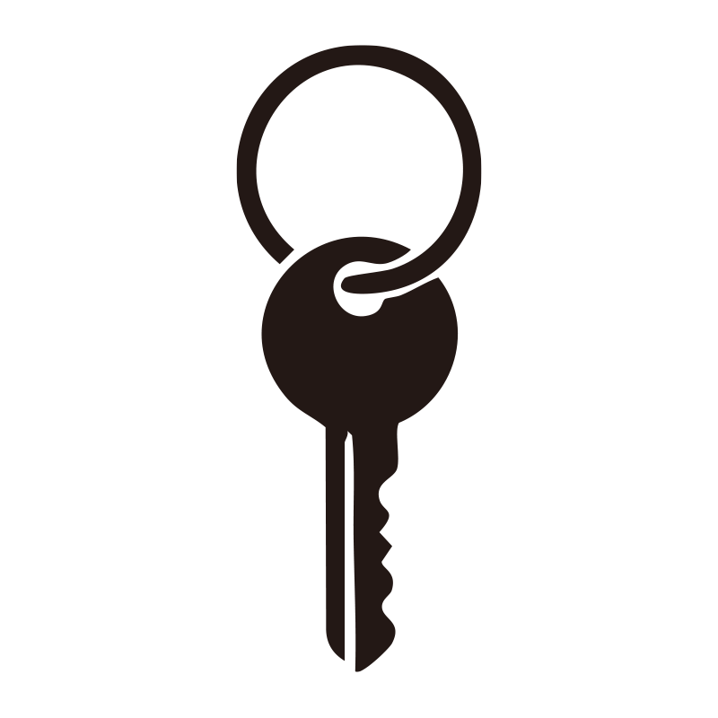 シンプルな形状の鍵（キー）を描