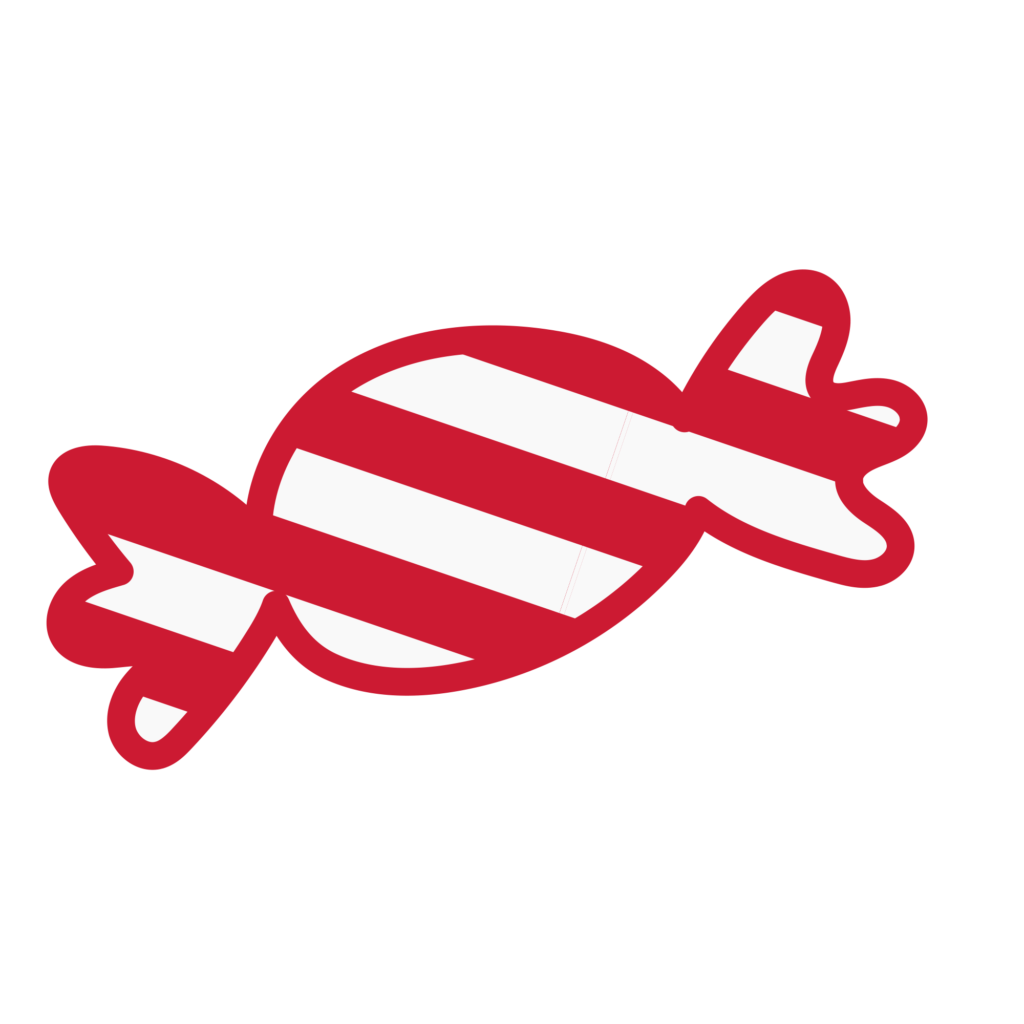 縞模様が描かれた、個包装された