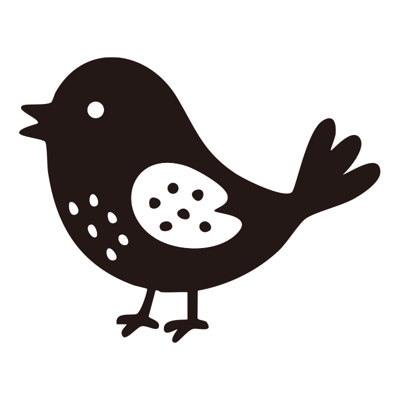 羽にドット模様が入った、丸みの