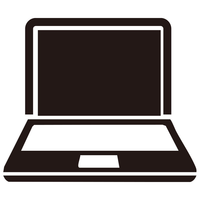 開いた状態のノートパソコンを正