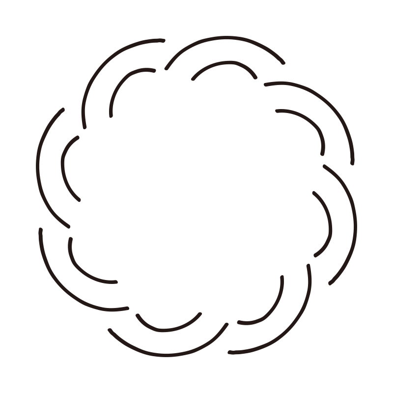 曲線を組み合わせた、柔らかい印