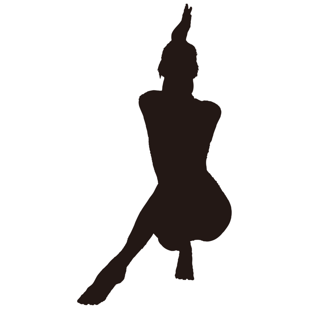 しゃがんだ姿勢で両手を合わせ、