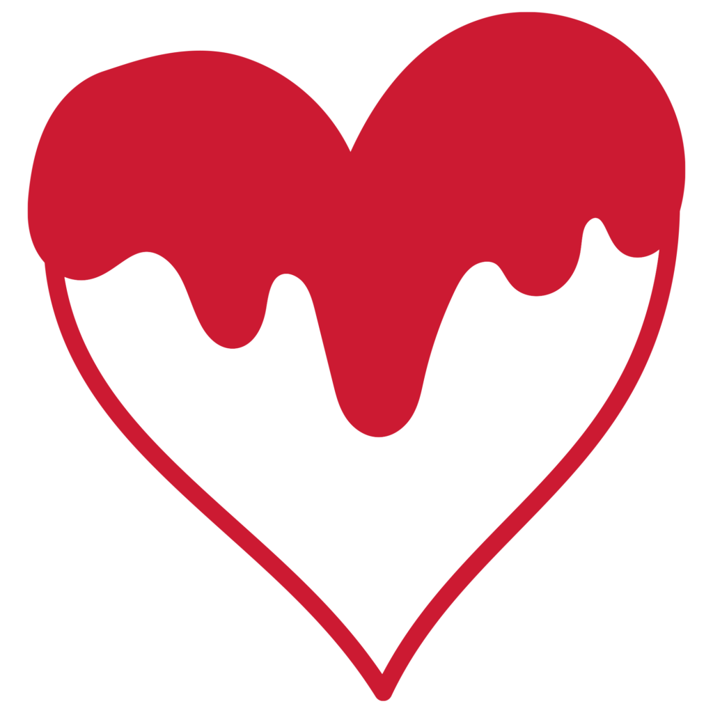 真っ赤なハートの形から中身がと