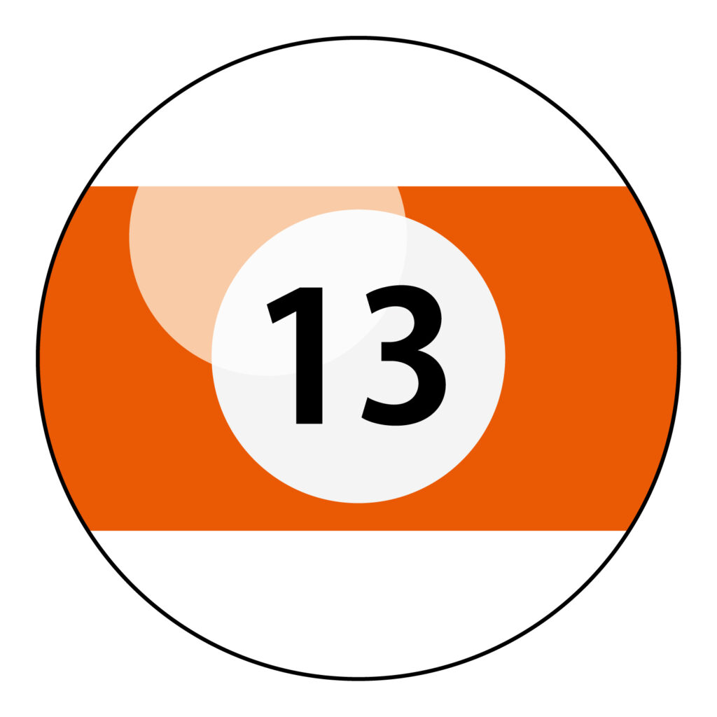ビリヤードのナンバー「１３」お