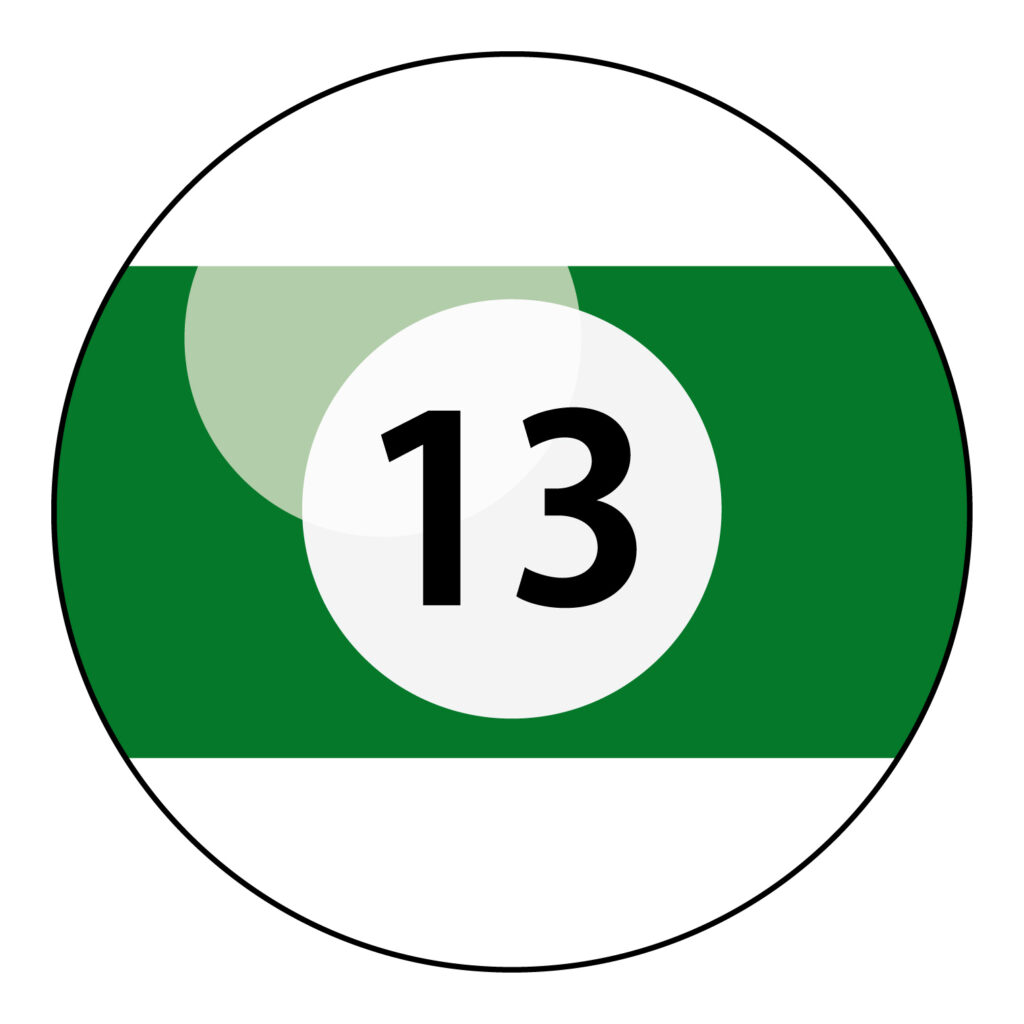 ビリヤードのナンバー「１３」お