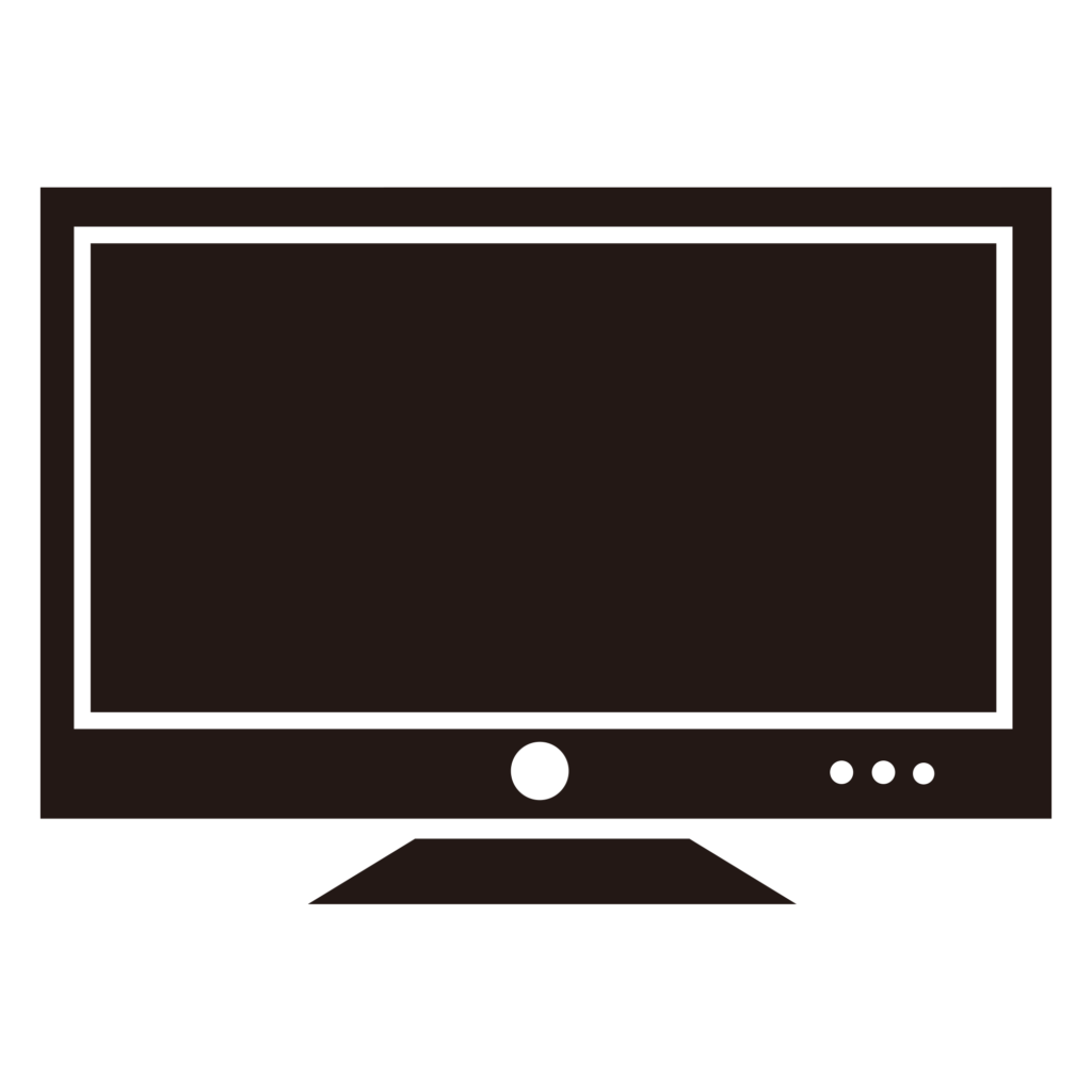 現代的な薄型液晶テレビを正面か