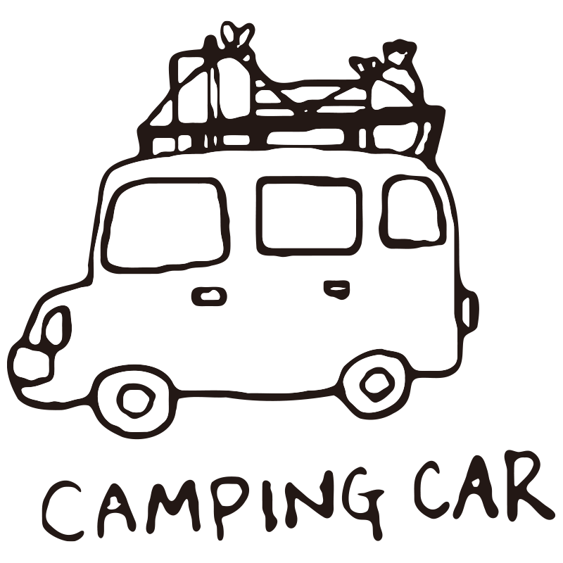 屋根にたくさんの荷物を積んだ、