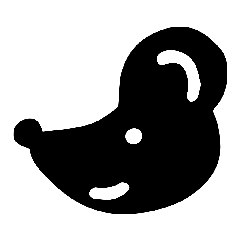 シンプルな黒一色で描かれた、ゆ