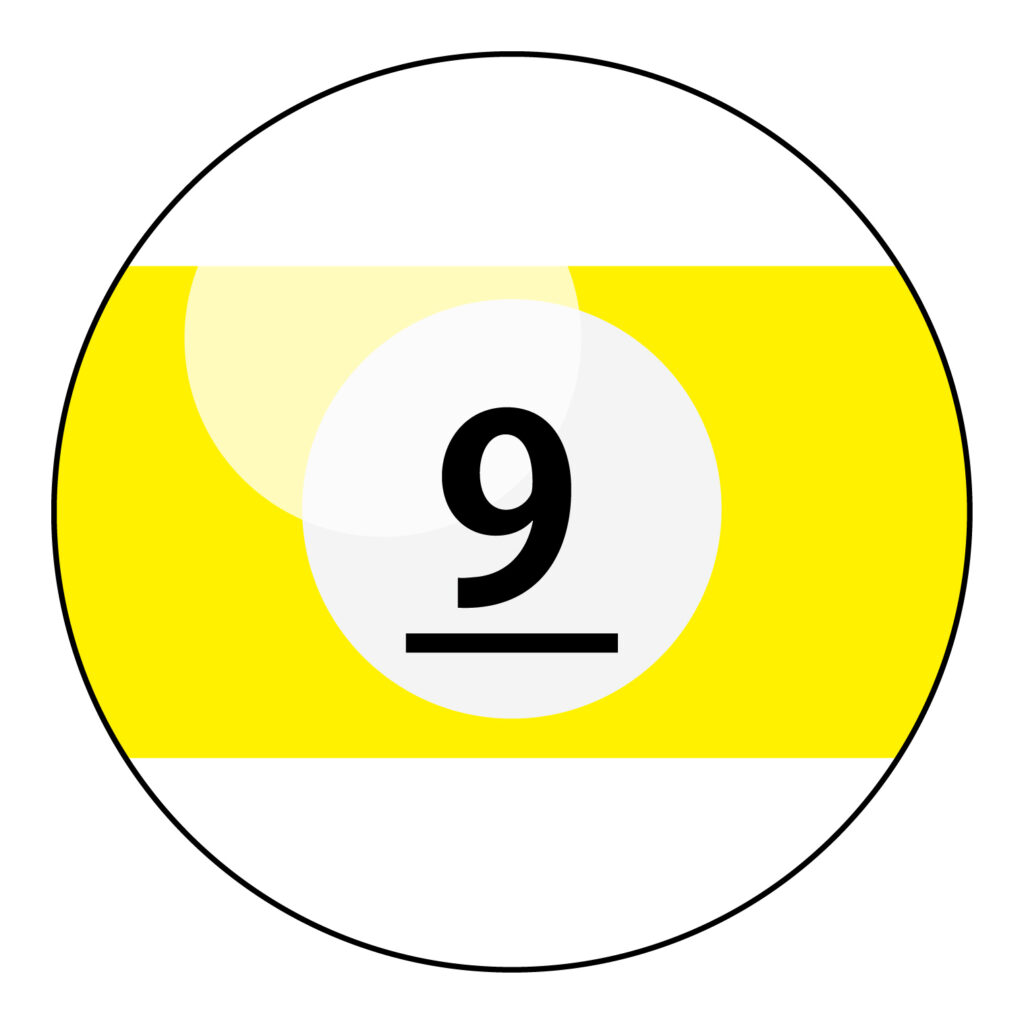 ビリヤードのナンバー「９」おし